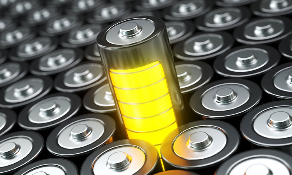 Illustration of a battery with yellow segments indicating charge