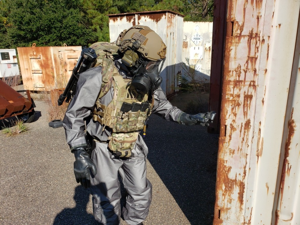 Military Personnel wearing CBRN Protective Equipment