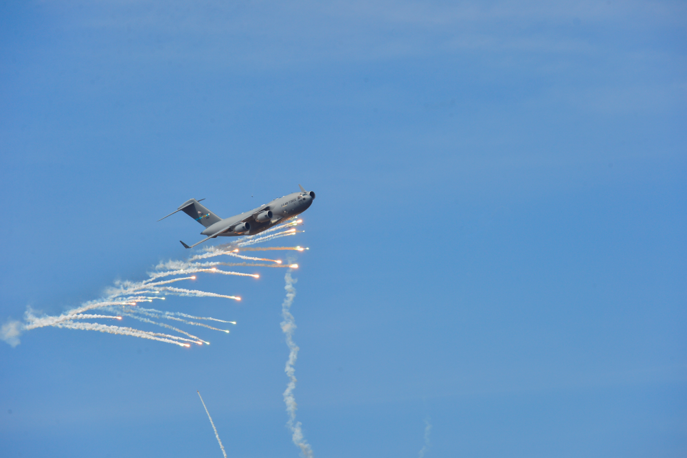 Department of Defense Aircraft deploying flares