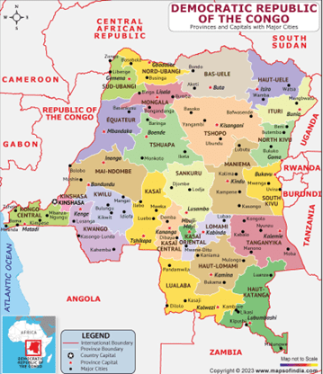 map of the DRC