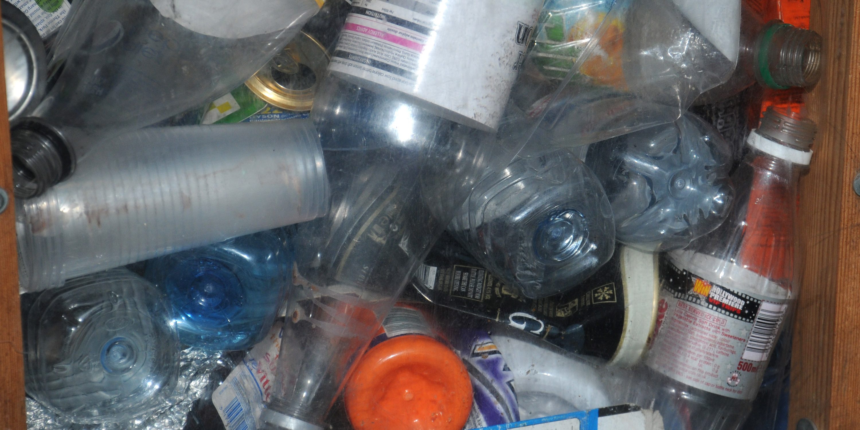 100th CES ensures ‘America Recycles’ occurs on RAF Mildenhall A bin filled with plastic bottles.