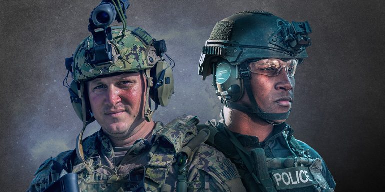 National Guard and Police Officer