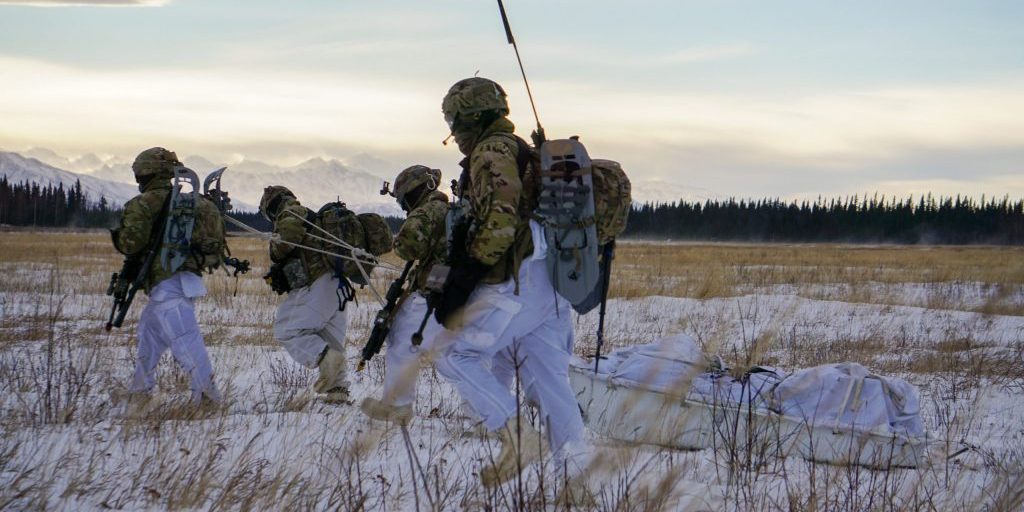 Paratroopers from the 3rd Battalion, 509th Parachute Infantry Regiment, 4th Infantry Brigade Combat Team (Airborne), 25th Infantry Division, “Spartan Brigade,” conducted an offensive operation to capture a high-value target during exercise Arctic Warrior 21 on February 11, 2021, at Donnelly Training Area, Alaska. The Spartan Brigade is the only airborne infantry brigade combat team in the Arctic and Pacific theaters, providing the combatant commander with the unique capability to project an expeditionary force by air.