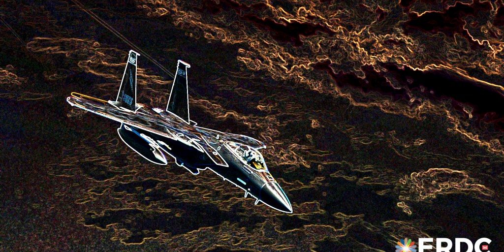 A U.S. Air Force F-15C Eagle assigned to the 125th Fighter Wing, Jacksonville Air National Guard Base, Florida, flies over the Gulf of Mexico during Checkered Flag 21-2, May 12, 2021. Checkered Flag is a large-force aerial exercise held at Tyndall Air Force Base, Florida, which fosters readiness  and  interoperability through the incorporation of fourth and fifth-generation aircraft in combat training. The 21-2 iteration of the exercise was held May 10-21, 2021. (U.S. Air Force photo by Airman 1st Class Anabel Del Valle)