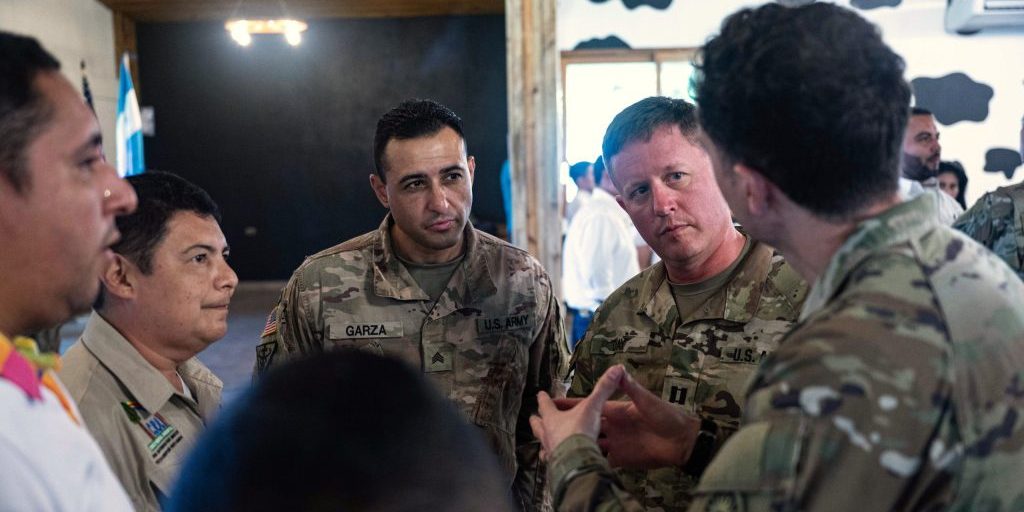 Members of Joint Task Force-Bravo's Preventative Medicine and Veterinary teams meet with Honduran mayors