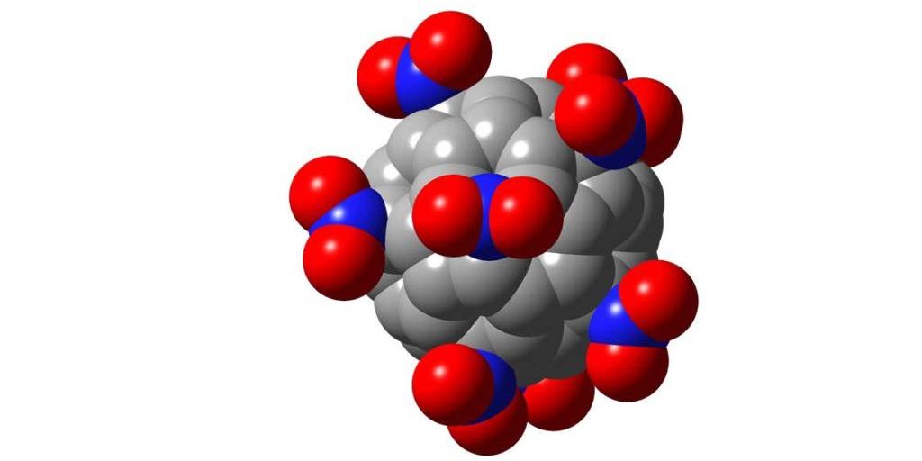 Molecular Configuration of C60 (NO2)8 (Credit: Vitaly Chaban,Ph.D.).