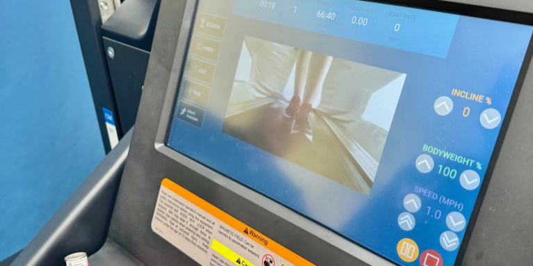 Image of a display used on the anti-gravity treadmill.